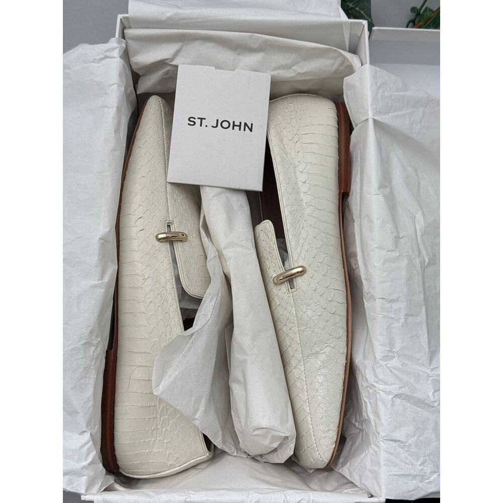 St. John Optic White Loafers Size 9 - Picture 9 of 10